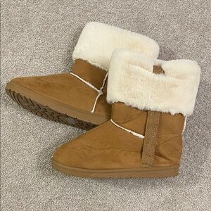 Fashion Nova Cozy Tan Faux Fur Lined Booties